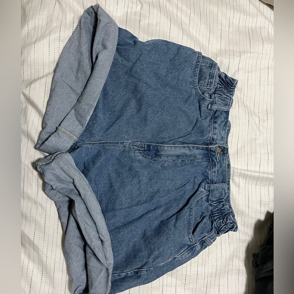 Shiny By Nature light wash denim shorts